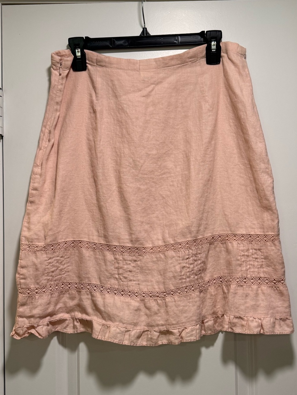 Old Navy Blush Pink Midi A-Line 100% Linen Skirt - Picture 2 of 3